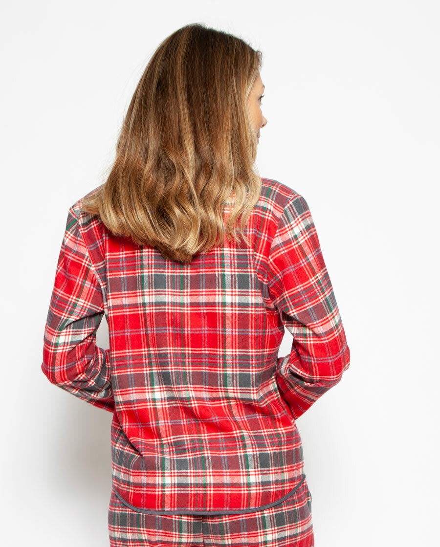 Cyberjammies Belle Red Mix Check Cotton Pyjama Top