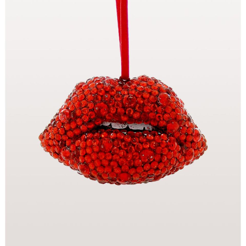 Red Jewelled Lips Christmas Bauble - Limited Edition