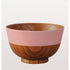 Japanese Momoiro Peach Wooden Soup Bowl