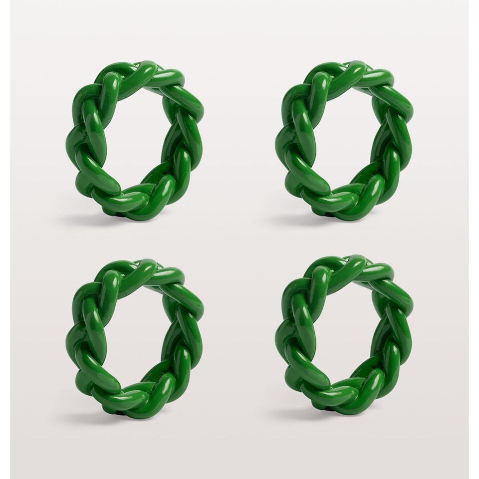 Braided Napkin Ring Green